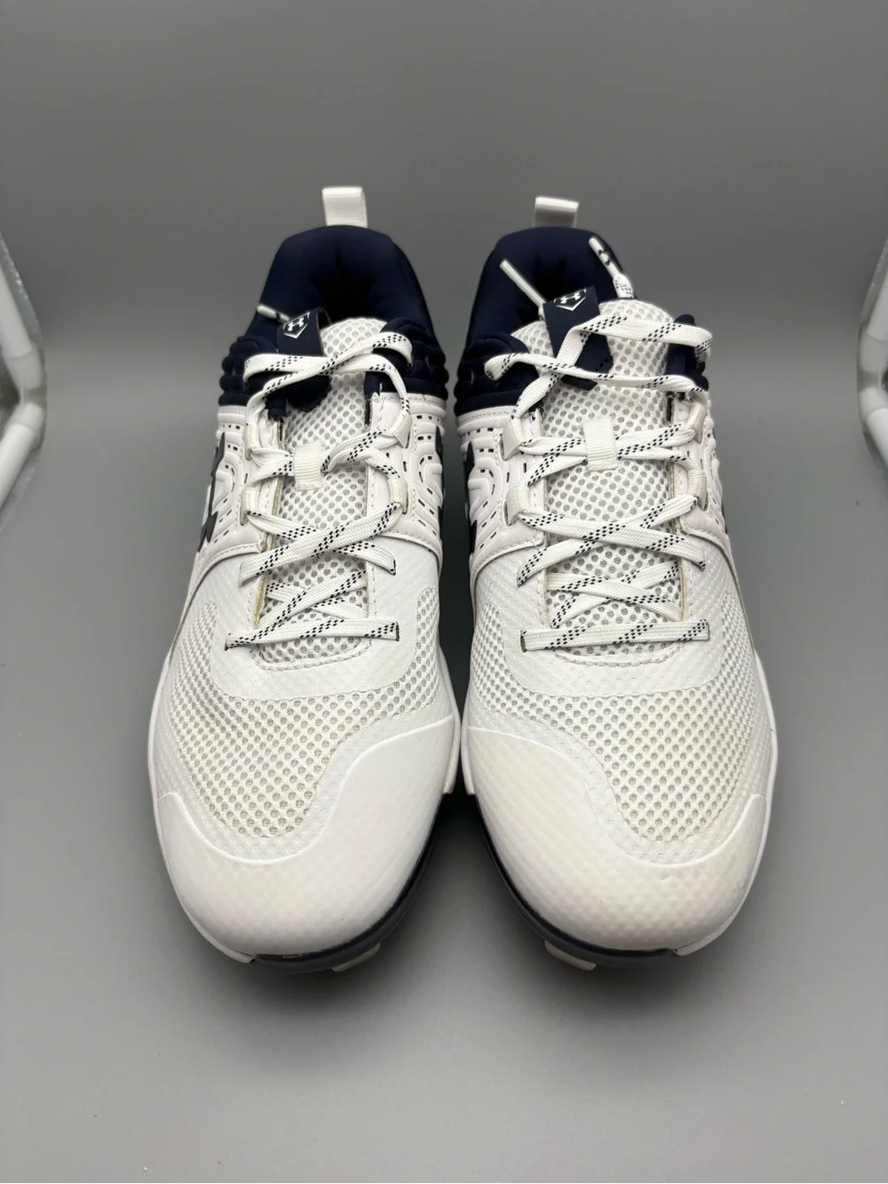 Under Armour | NEW! Glyde Fastpitch Softball Cleats - White Navy Blue ; Womens 7